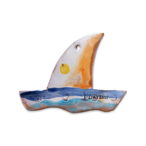 Omaggio barca in ceramica piccola - Nautica Livio Licci